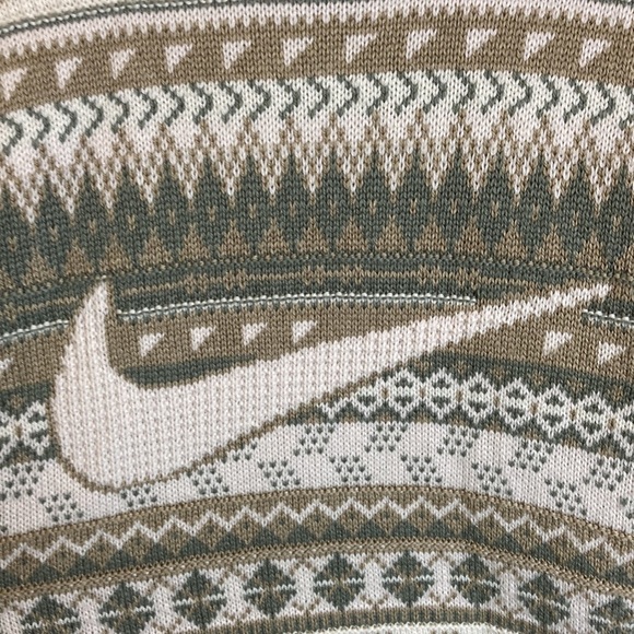 Nike Life Fair Isle Cable Knit Crewneck Sweater Orewood Brown FZ0125-105 Sz XL - Picture 10 of 16